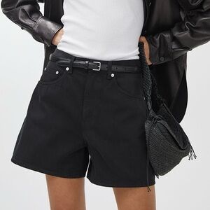 Arket‎ Black Denim Shorts size 25 high waisted